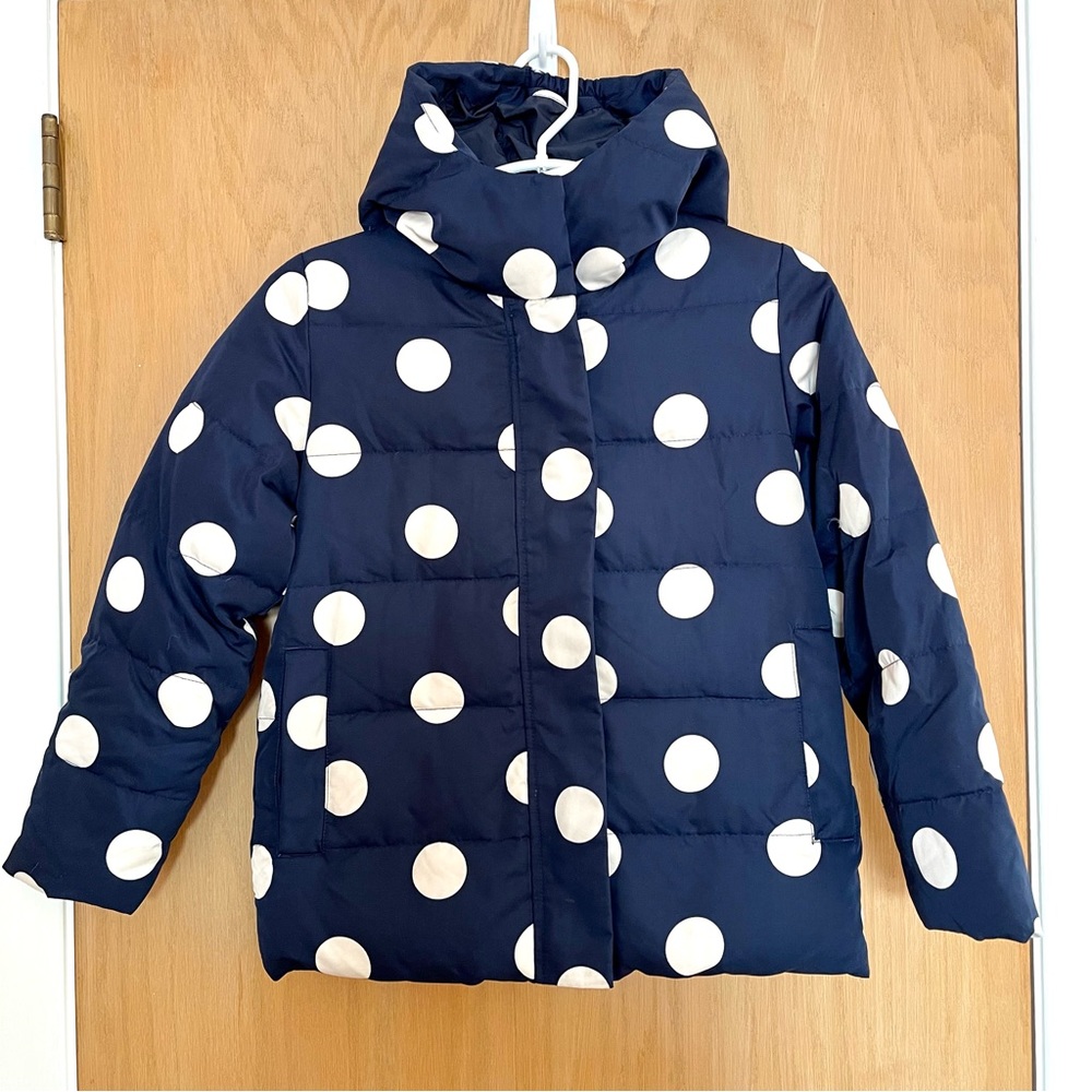 J Crew Crewcuts Kids Polka Dot Puffer Coat Size 10